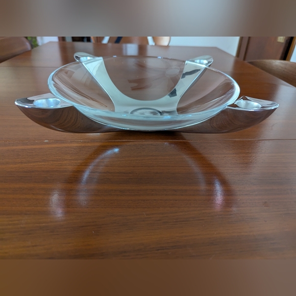 Stelton Stainless X-30 4 Lights Candle Holder Centerpiece 14.5" Large Dish - Picture 2 of 9